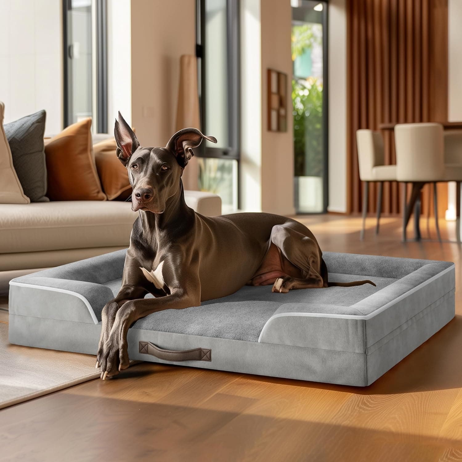 Cozzze Dog Sofa Bed for Giant Dogs XXL Extra Extra Large Orthopedic Jumbo Dog Bed